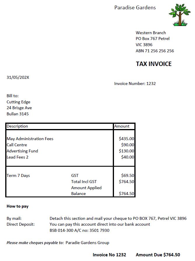 Supplier invoice 22